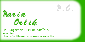 maria orlik business card